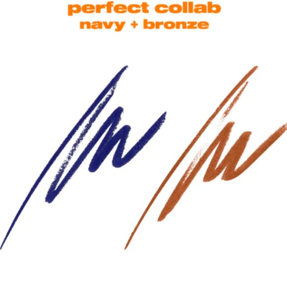 BEAUTY FOR CERTAIN  BFC perfect collab eyeliner duo navy + bronze New - Picture 2 of 8